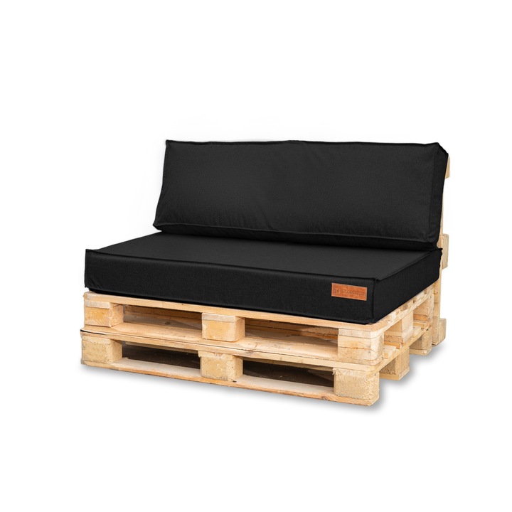 Комплект възглавници за градински мебели от палети, задна седалка, 120 см, черен, BLOMSTER