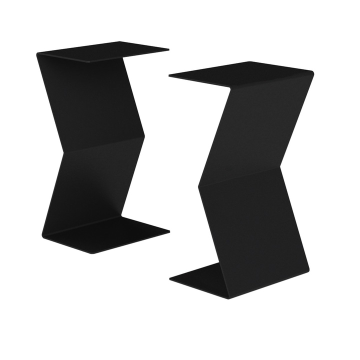 Set 2 bucati picior masa, tabla 6mm, dimensiune 300x400x710mm, vopsit negru mat