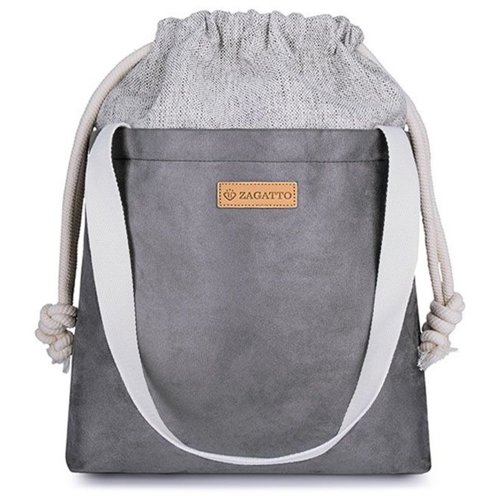 Geanta dama umar, Zagatto Villa Eco, Gri, Piele ecologica, Practica si versatila, Functionala, Comapatibila format A4, Dimensiuni 46x33x11 cm, Spatioasa, Casual, De zi cu zi, ZG611