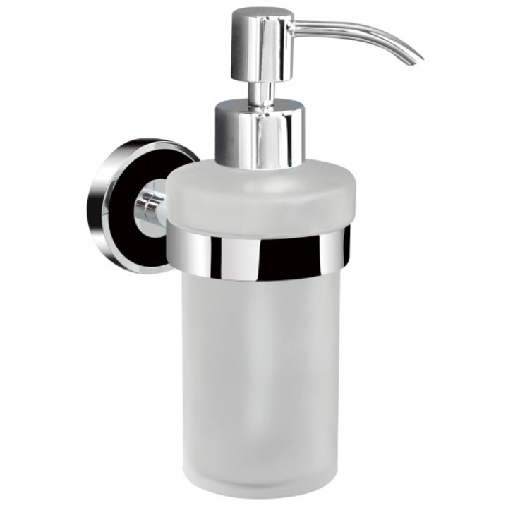 Дозатор за течен сапун Inter Ceramic Елла ICA 3463B, Хром, Черно, Стъкло
