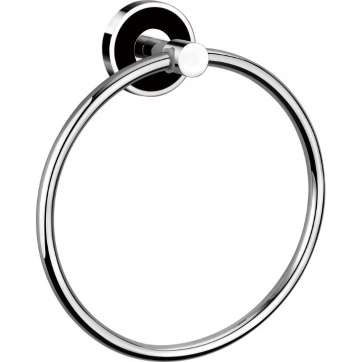 Törülközőtartó Inter Ceramic Ella ICA 3460B, kerek, króm, fekete