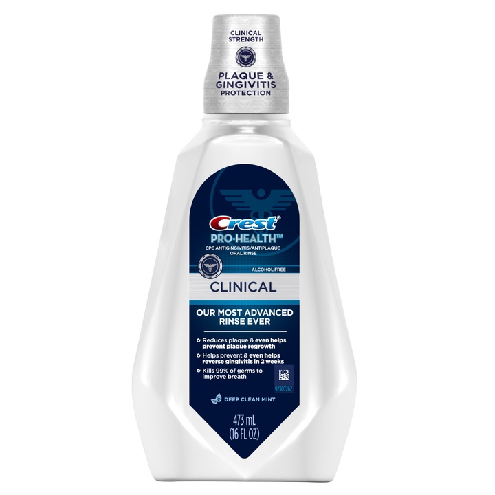 Crest Pro-Health Clinical Szájvíz, 3D White, Alkoholmentes, Intenzív Védő Hatás, 473 ml