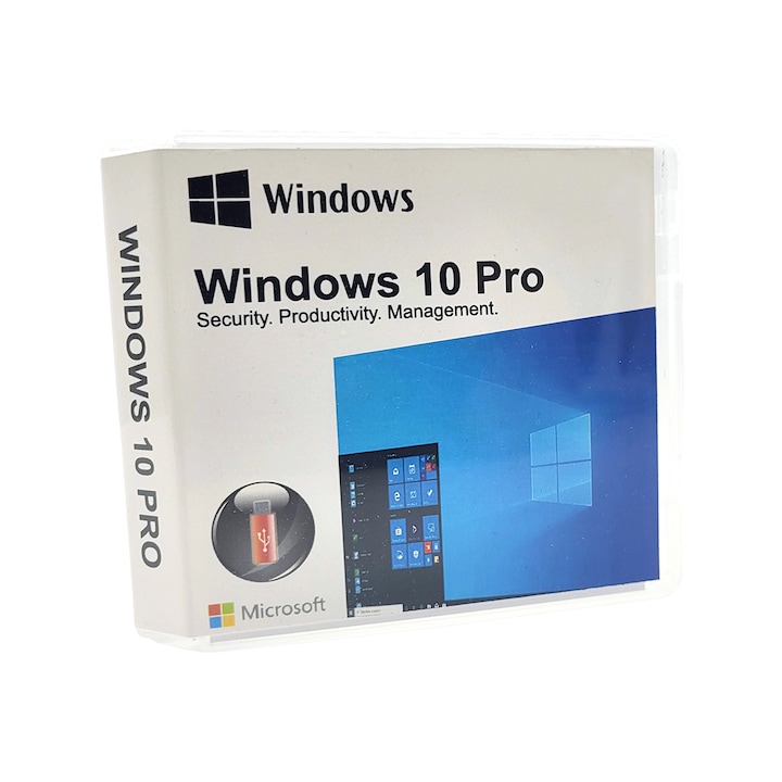 Microsoft Windows 10 Pro, 64 bit, Usb, Slim Case, Retail