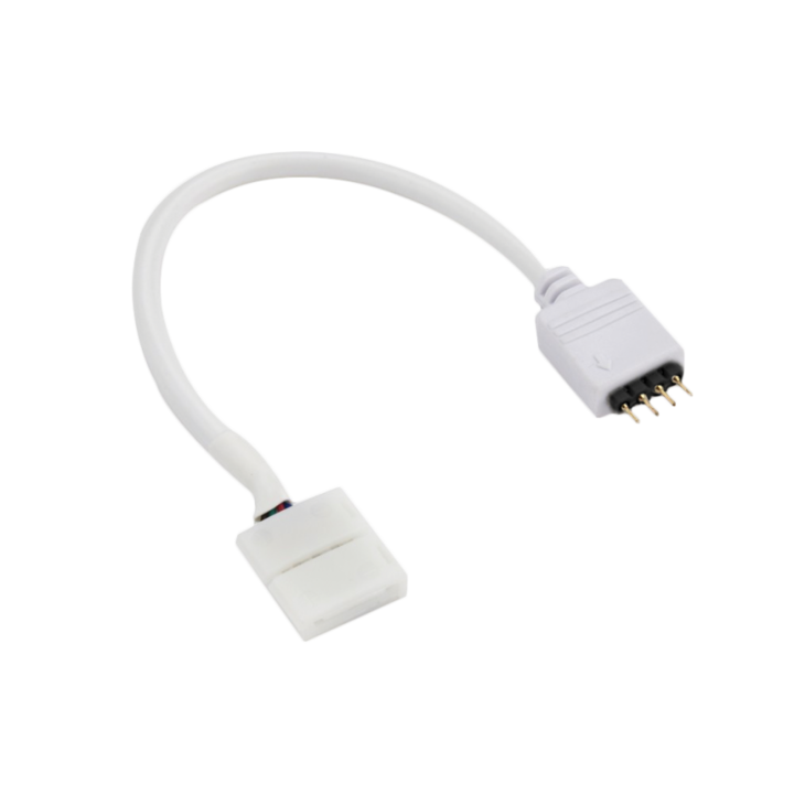 Conector cu cablu, Lightex, 10mm, Alb