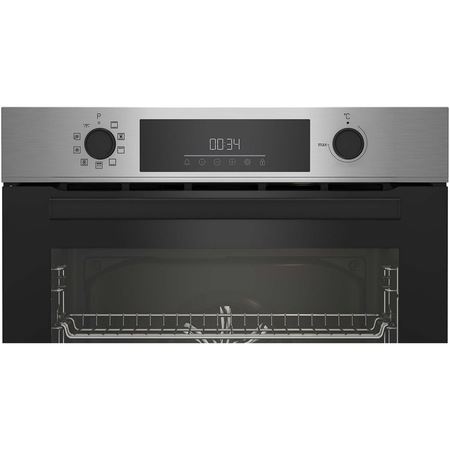 Cuptor incorporabil Beko BBIM11300XFP, Electric, Multifunctional, 71 l, Clasa A+, Autocuratare pirolitica, 9 functii, RecycledNet™, AEROperfect™, Afisaj Led, Grill, Negru/Inox