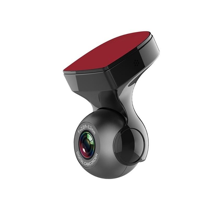 Автомобилна видеокамера Techstar® Mini F14, FullHD, 1080P, ADAS функция, USB връзка, 1080P, MicroSD поддръжка, HU Android съвместим