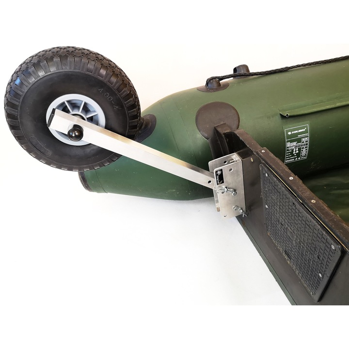 Set roti de transport pentru barca, Aluminiu ranforsat, Fara camere, 0.9 kg, 28 cm, Argintiu