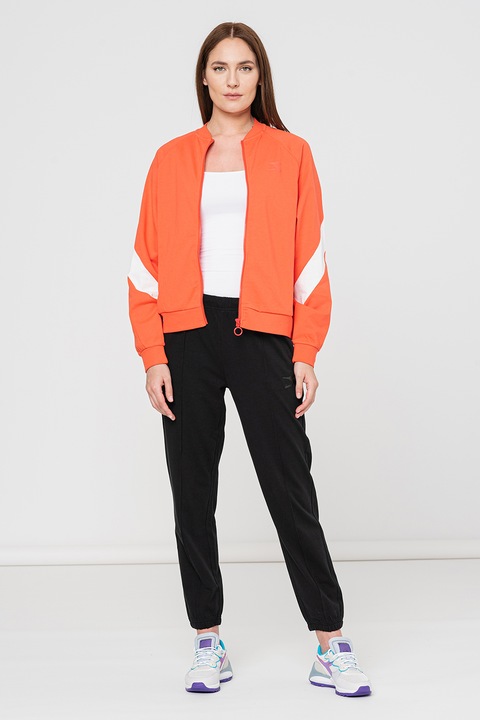 Diadora, Trening regular fit din jerseu pentru antrenament FZ Core, Alb/Negru/Coral