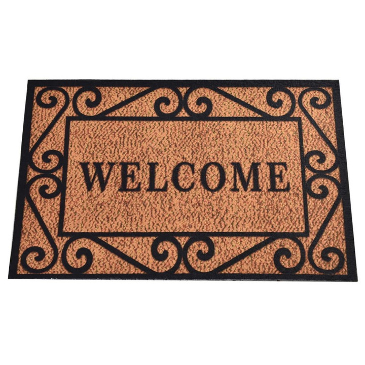 Bejárati ajtószőnyeg Chilai Home 877CHL1025, 40x60 cm, PVC, bézs/fekete