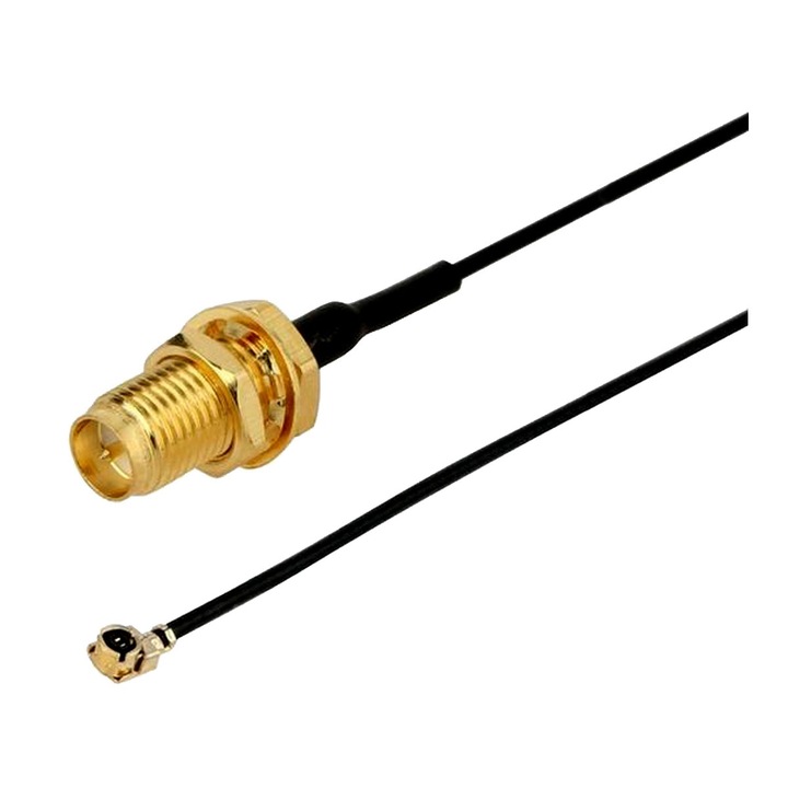 Cablu adaptor RF (pigtail) uFL RP-SMA 200mm pentru conectare modem la antena GSM GPS LORA