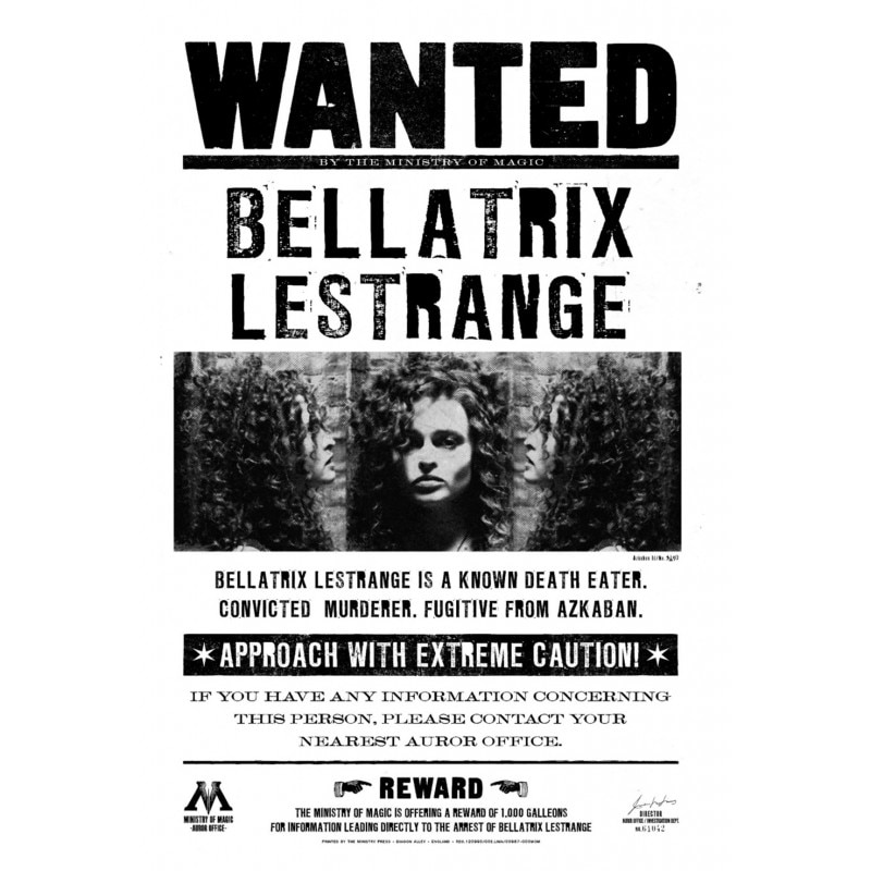Poster Harry Potter Bellatrix Lestrange Wanted, 61x90cm, Multicolor - eMAG.ro