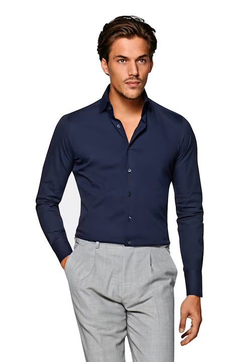 Cămașă pentru bărbați Find, Slim fit, Albastru, L