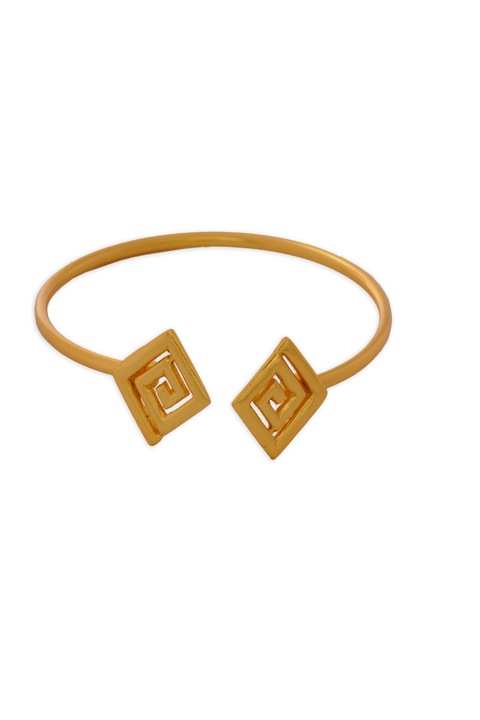 Bratara rigida spirala vietii stilizata, cultura Calima, placata cu aur de 24 K, lungime 1.88 cm