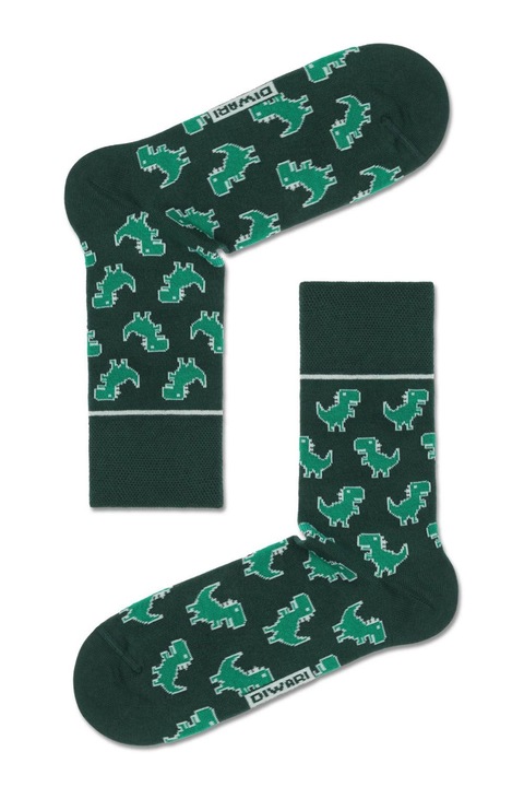 Памучни мъжки чорапи с шарка DiWaRi Happy, Зелен