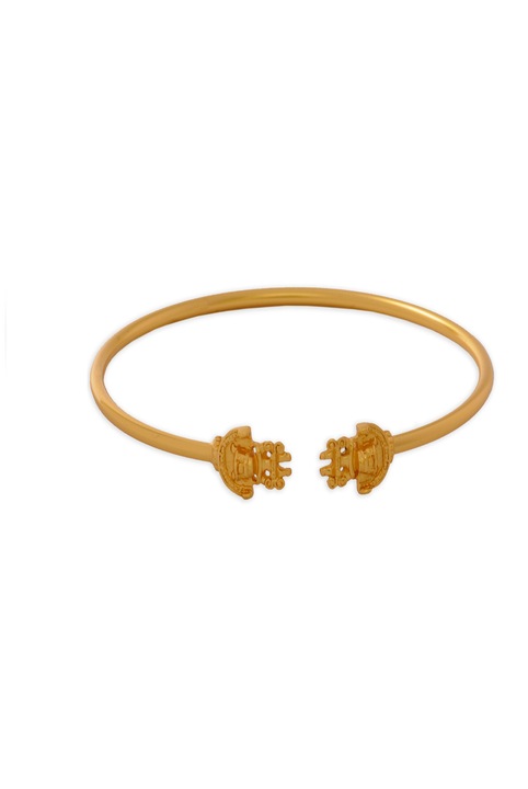 Bratara omul jaguar, cultura Tairona, placata cu aur de 24 K, lungime 1.42 cm