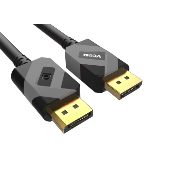 Кабел VCom SS001366, DisplayPort, Мъжко - Мъжко, 2м, Черен, Екраниран, 8К
