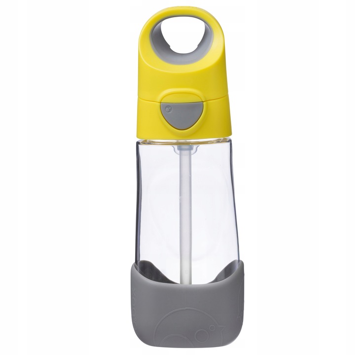 B.Box Szívószálas kulacs, Tritan, + 9 hónap, 450ml, Sárga/Szürke