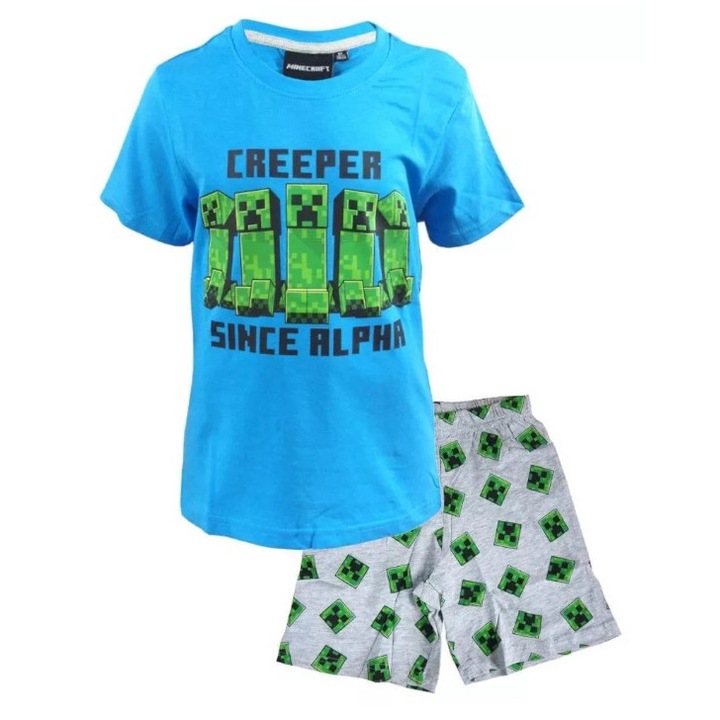 Set pijama copii, Jorg, Minecraft, Bumbac, Multicolor, 6+