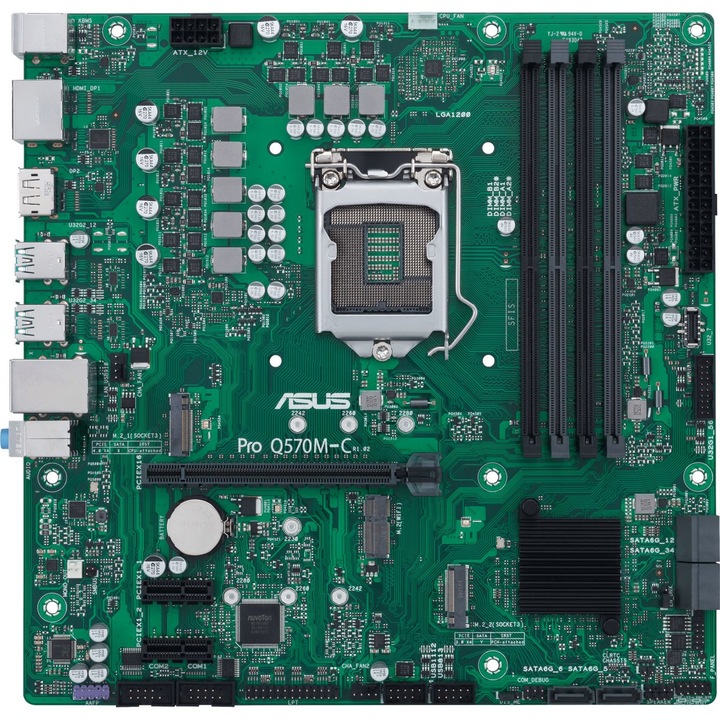 Placa de baza Asus 90MB1700-M0EAYC, Micro ATX, Socket 1200, Intel Q570, DDR4, 4 sloturi