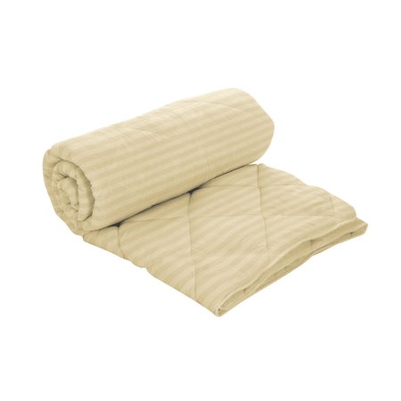 Pilota Damasc Alcam, 220x200 cm, husa bumbac, damasc, umplutura 50% bambus, 50% fibre siliconice, 300 g/mp, ivoire