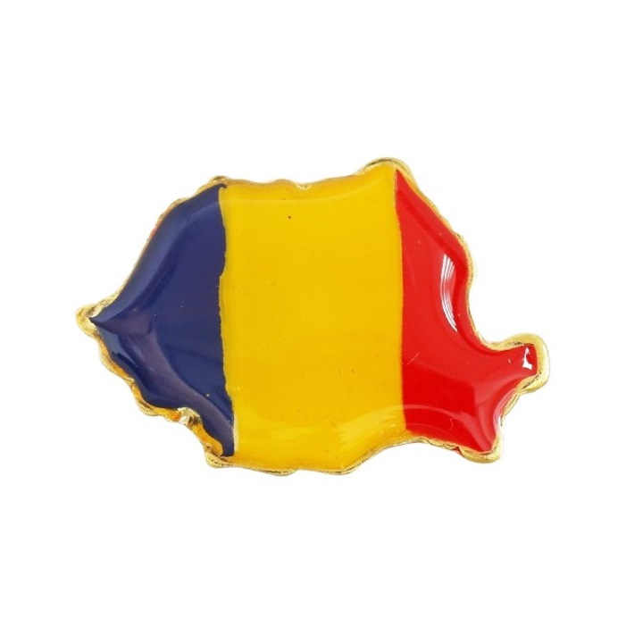 Сувенирен бадж с карта на Румъния 3см