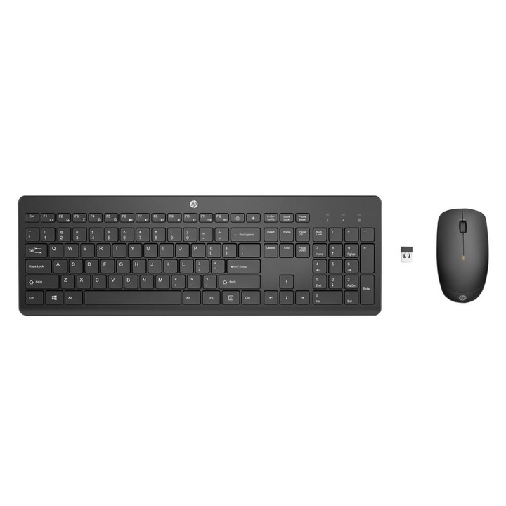 Kit Tastatura US si Mouse Wireless HP Slim, Negru