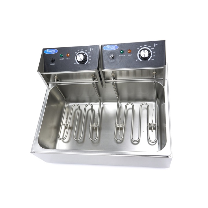 Elektromos olajsütő, 15 literes, 5000W, rozsdamentes acél