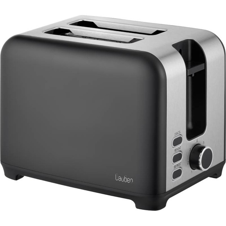 Lauben Toaster T17BG Тостер, 930W, 7 нива, Размразяване, Две филии, Черен