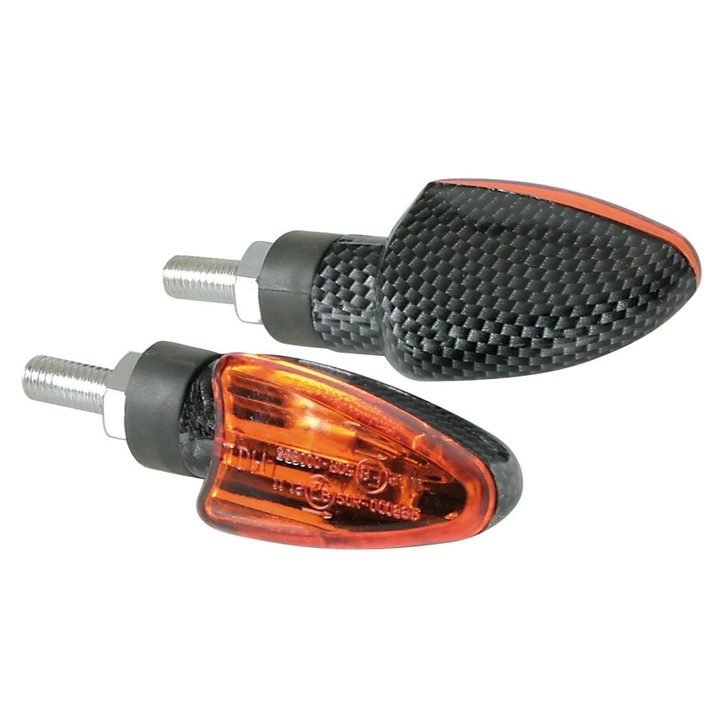 Set 2 x Semnalizare motocicleta, Lampa, H21W, 68 x 27 mm, Negru/Portocaliu