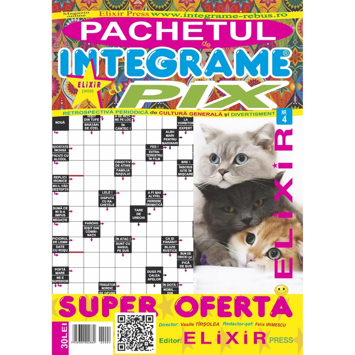 Pachetul de integrame cu Pix nr 4, 250 pagini