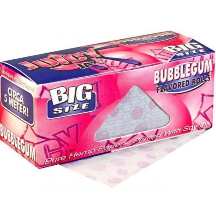 Foite de rulat Juicy Jay's din canepa aroma Bubble gum - Mure, Rola 5m
