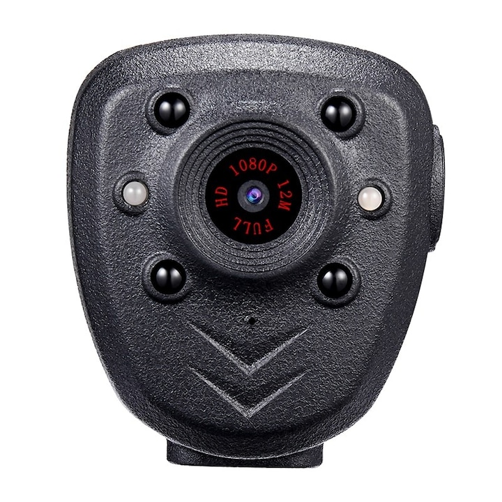 Akciókamera Techstar® Body Cam, FullHD 1080P, 16 GB belső memória, éjszakai látás, USB Type-C