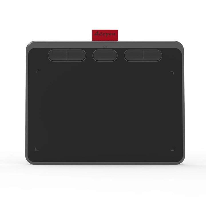 Tableta grafica Acepen AP604B, 6x4" compatibila Windows, MacOS si Android, 5 taste programabile, 266 PPS, 8192 niveluri presiune, Pen fara baterie, TILT ±60°, include 8 varfuri rezerva