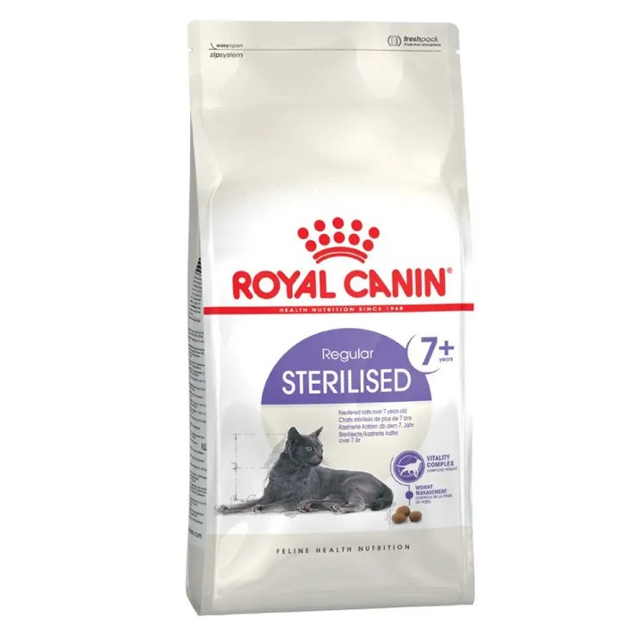Hrana uscata pisica sterilizata senior, Royal Canin Sterilised 7+, cu pasare 1.5 kg