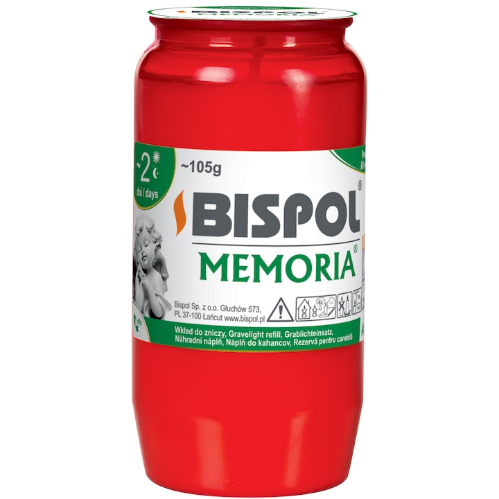 Bispol W02 Gyertya készlet, 30 db-os, piros, 2 nap