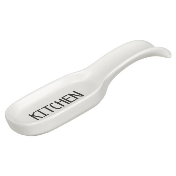 Konyhai kanáltartó, fehér, kerámia, 23 cm, M Deco