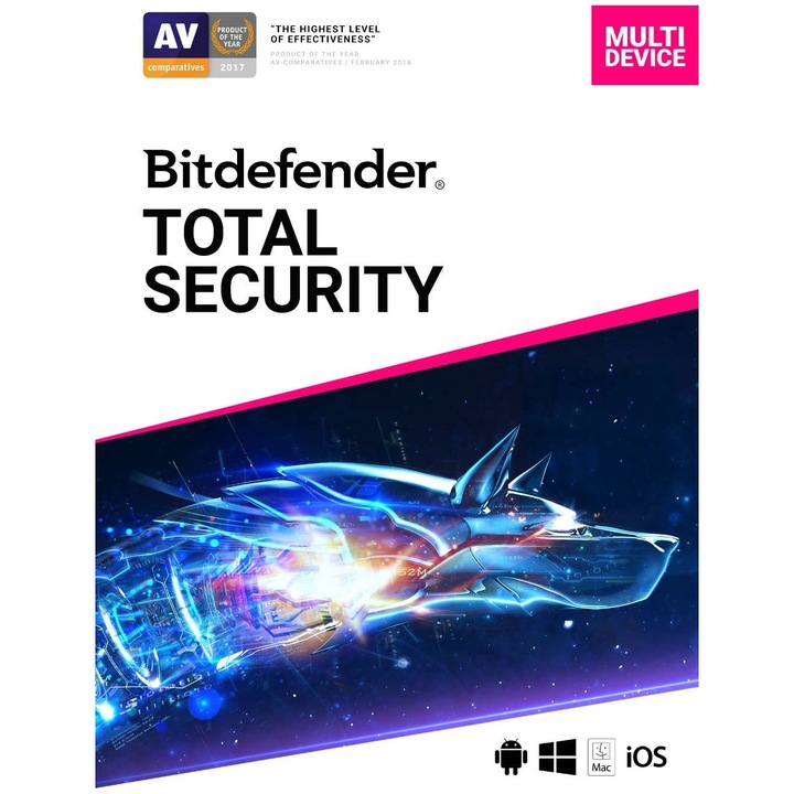Antivirus BitDefender Total Security Multi-Device - 10 Dispozitive 1 An Licenta noua Retail