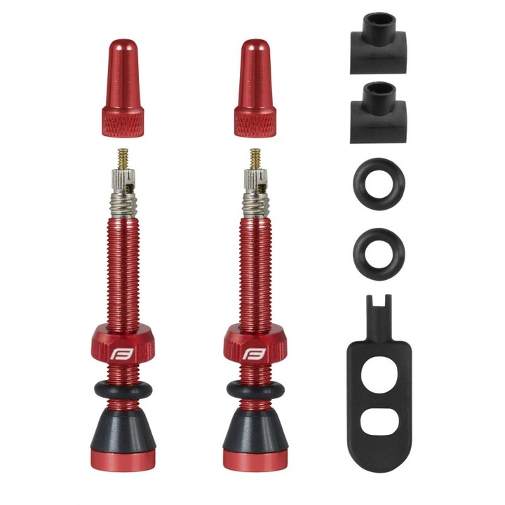 Set 2 valve Tubeless Force 2xFv 44mm, Rosii