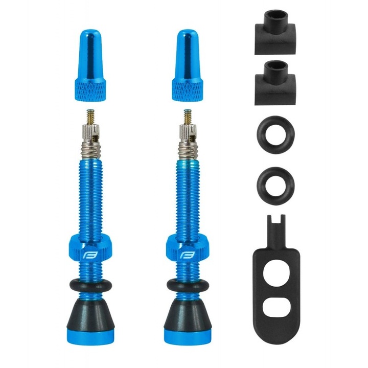 Set 2 valve Tubeless Force 2xFv 44mm, Albastre