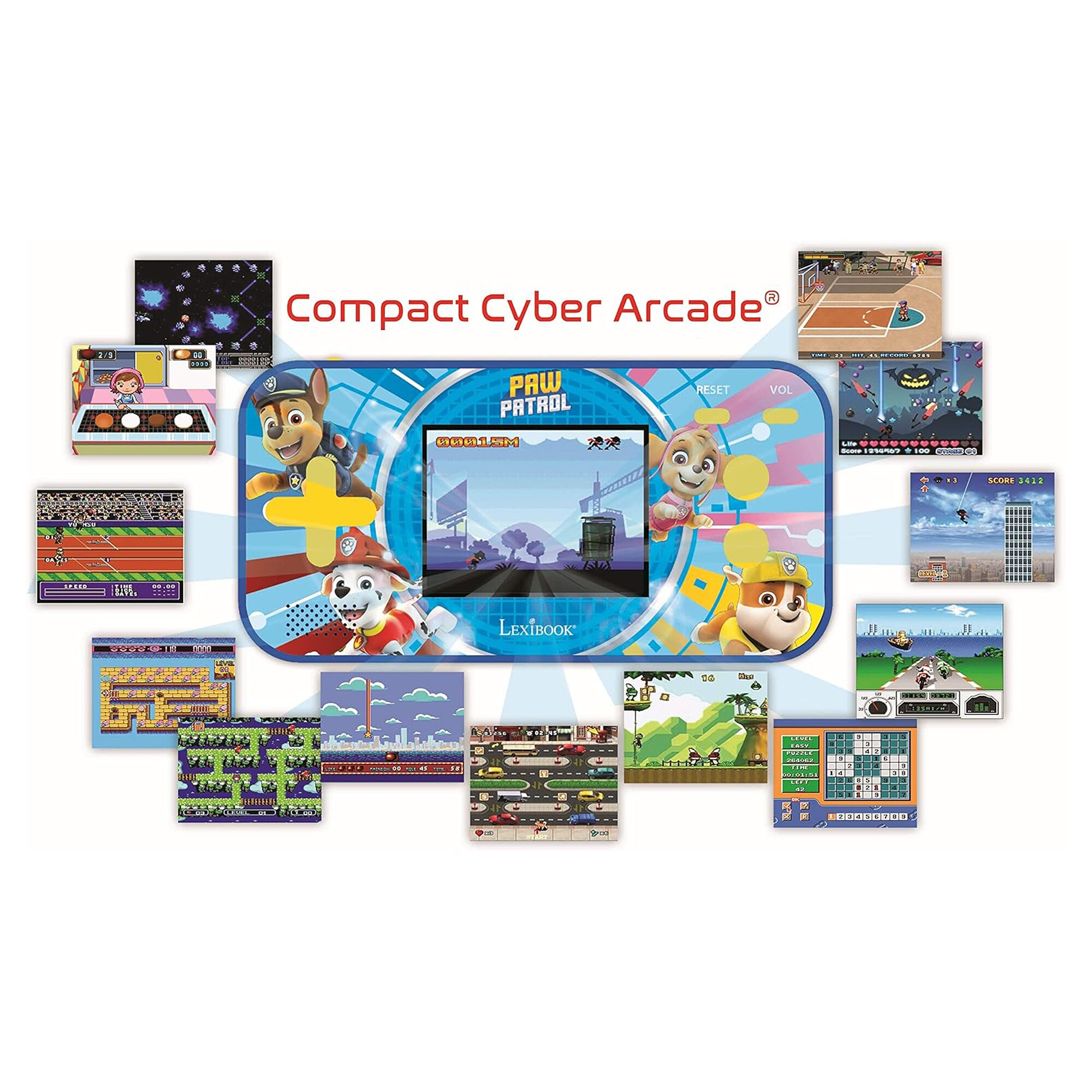 Consola portabila Lexibook Compact Cyber Arcade Patrula Catelusilor 150 de jocuri