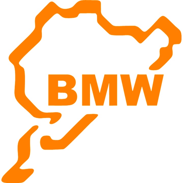 Sticker auto "Bmw circuit'', 16x6cm, Portocaliu