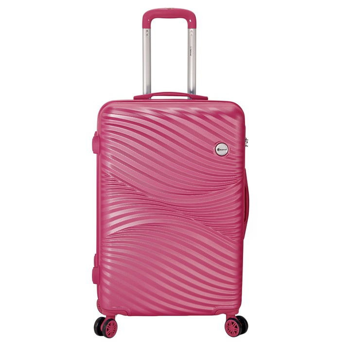 Nagy Bőrönd, ABS, 4 kerekű, Benzi, BZ 5605 - 76 cm, Rózsaszín