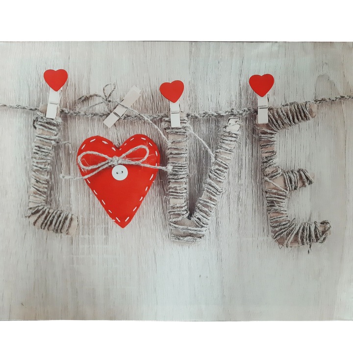Tablou 3D Cuori, Lupia, 40 x 50 cm, Love