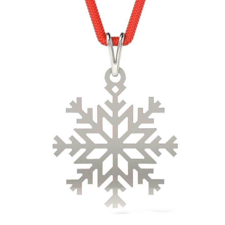 Висулка, Снежинка, С връв, Бяло злато