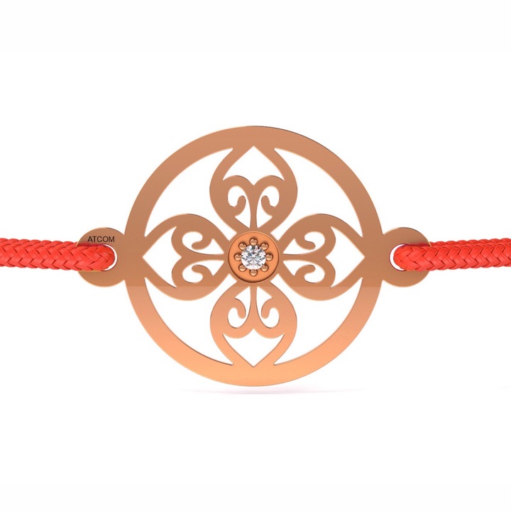 Bratara din aur roz cu snur model 64
