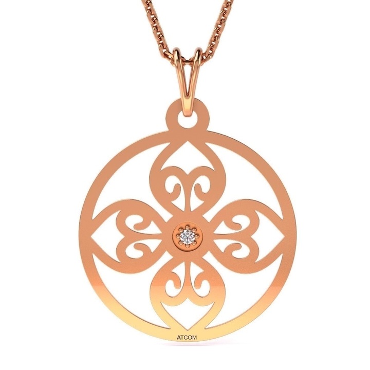 Верижка с висулка, Модел 64, pink gold