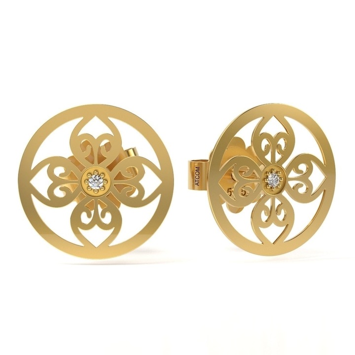 Модел 64 обеци от жълто злато