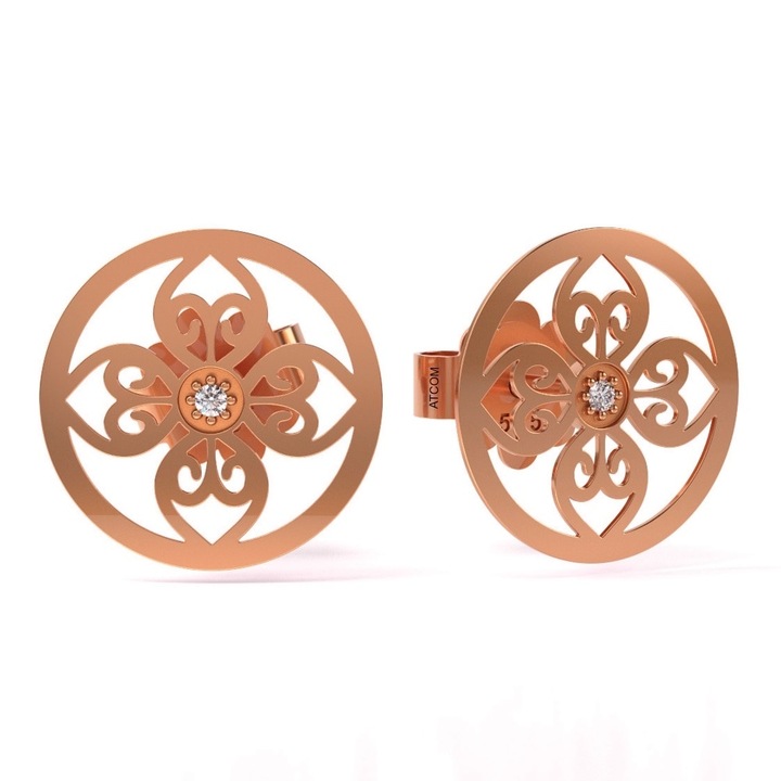 Обеци от розово злато модел 64