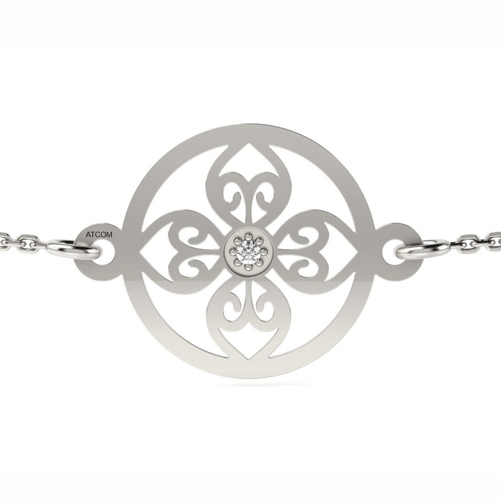 Bratara cu lantisor din aur alb model 64