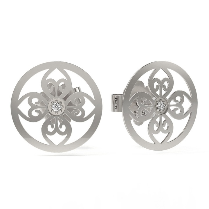 Обеци от бяло злато модел 64